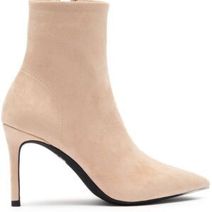 Jeffrey Campbell Slick Nude Cream Suede Pointed Toe Stiletto Boots NWT 7